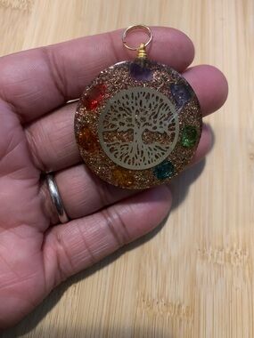 New Chakra Tree of Life Organite Pendant with Multicolour Stones